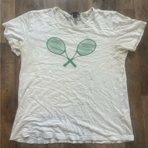 J. Crew Cream Distressed T-Shirt